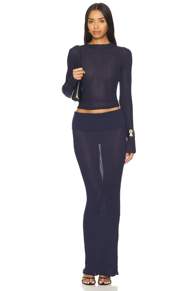 Ellison Sheer Top Navy Women Lovers and Friends Tops Ellison Sheer Top Navy Women Lovers and Friends Tops