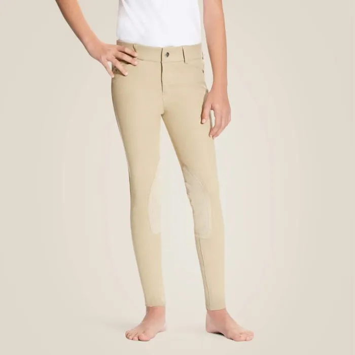 English Riding Kids Ariat Heritage Knee Patch Breech Tan