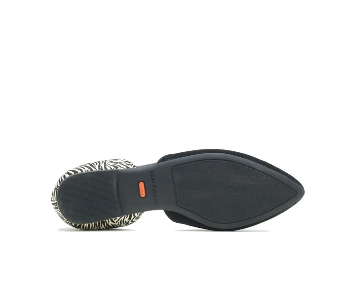 Flats and SlipOns Sadie D8217Orsay Black Suedezebra Hush Puppies Women