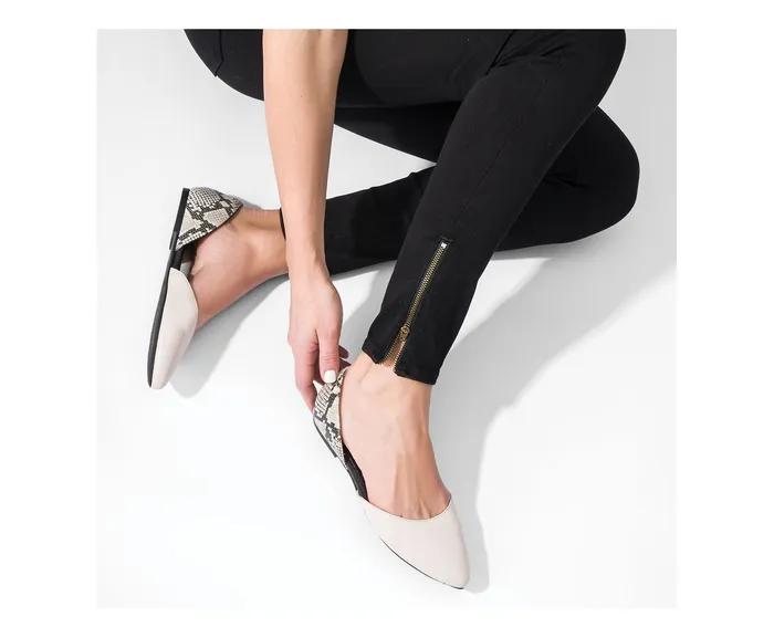 Flats and SlipOns Sadie D8217Orsay Black Suedezebra Hush Puppies Women