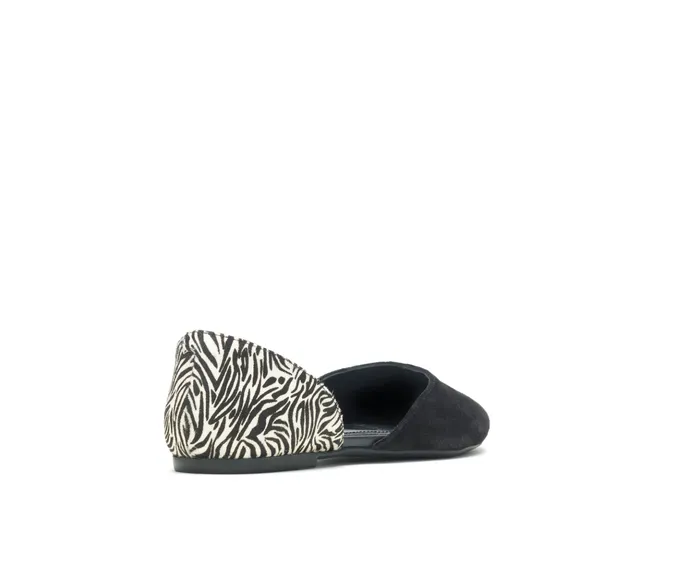 Flats and SlipOns Sadie D8217Orsay Black Suedezebra Hush Puppies Women