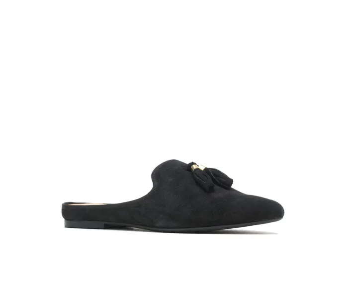 Flats and SlipOns Sadie Tassel Mule Black Suede Hush Puppies Women Flats and SlipOns Sadie Tassel Mule Black Suede Hush Puppies Women