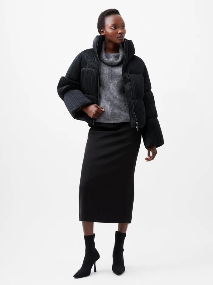 French Connection Coats and Jackets Dinara Crinkle Puffer Jacket Blackout 8211 Woman