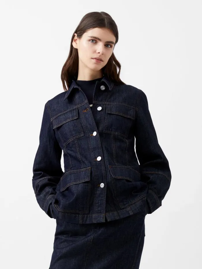 French Connection Coats and Jackets Finley Denim Jacket Indigo 8211 Woman