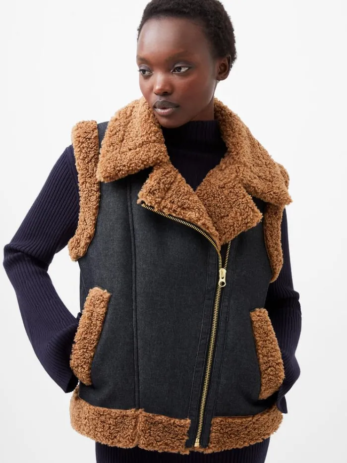 French Connection Coats and Jackets Mery Denim Gilet Indigo 8211 Woman