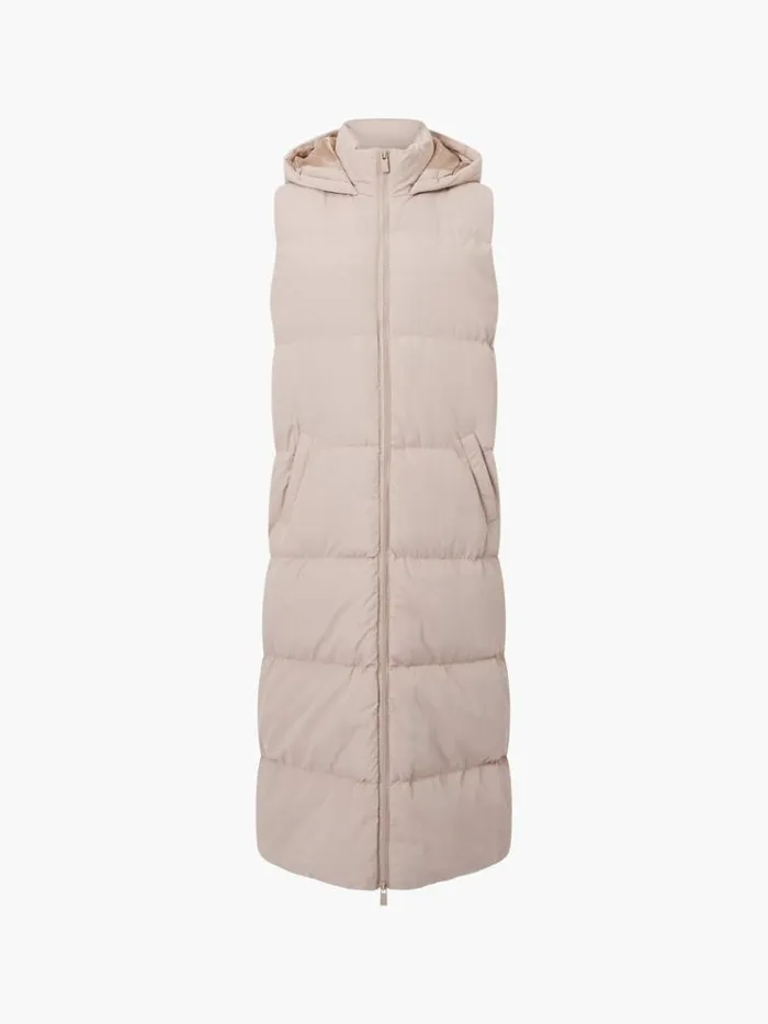 French Connection Coats and Jackets Row Long Gilet Putty 8211 Woman