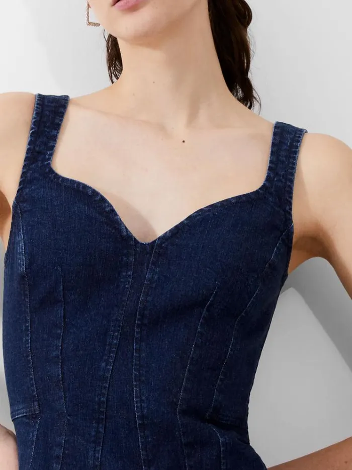 French Connection Dresses Cara Denim Mini Dress Mid Wash 8211 Woman