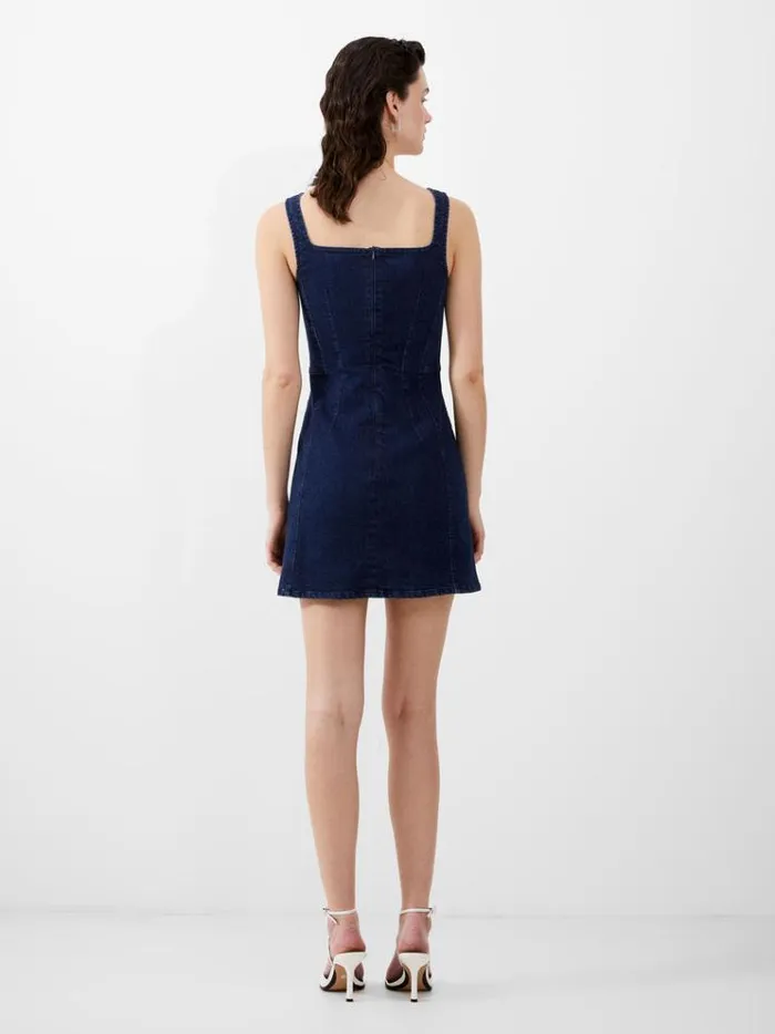 French Connection Dresses Cara Denim Mini Dress Mid Wash 8211 Woman