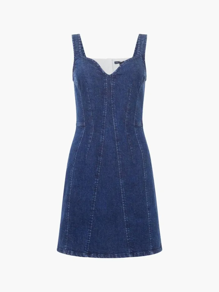 French Connection Dresses Cara Denim Mini Dress Mid Wash 8211 Woman