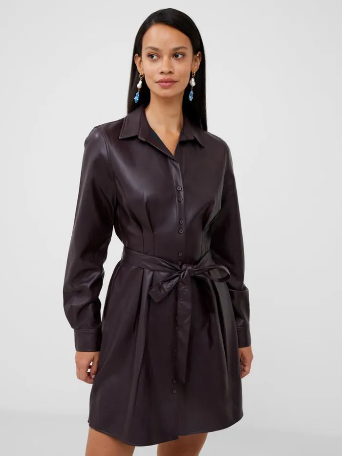 French Connection Dresses Crolenda Pu Belted Shirt Dress Decadence 8211 Woman French Connection Dresses Crolenda Pu Belted Shirt Dress Decadence 8211 Woman