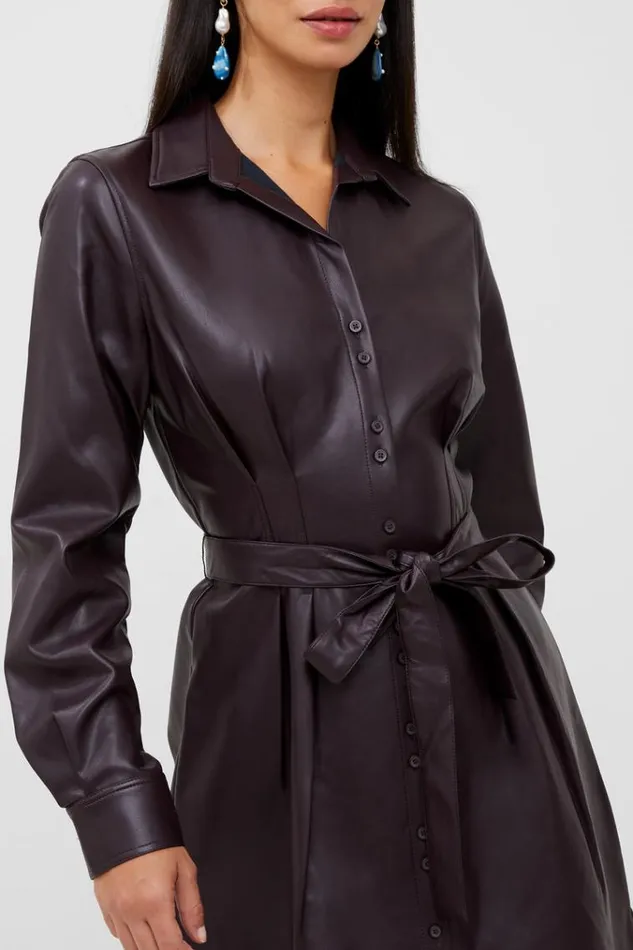 French Connection Dresses Crolenda Pu Belted Shirt Dress Decadence 8211 Woman