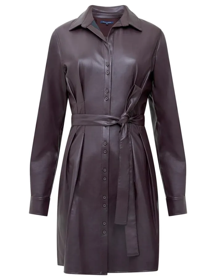 French Connection Dresses Crolenda Pu Belted Shirt Dress Decadence 8211 Woman