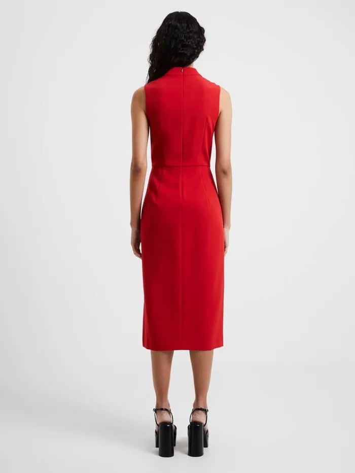 French Connection Dresses Echo Crepe Mock Neck Dress Warm Red 8211 Woman