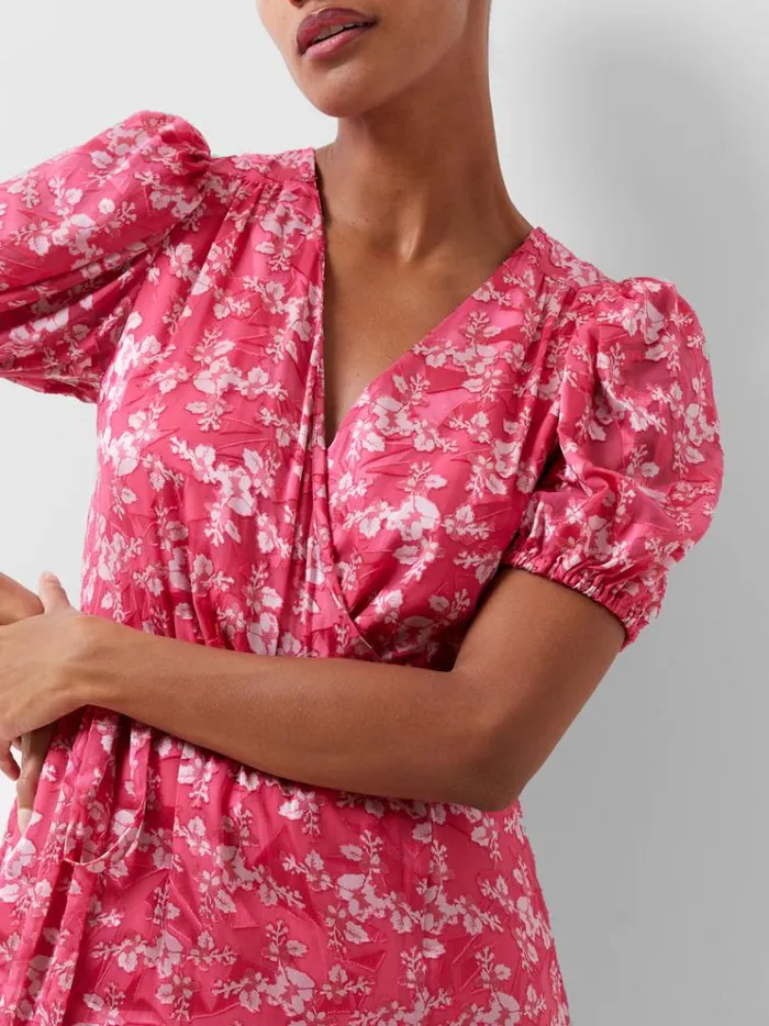 French Connection Dresses Elianna Devore Midi Dress Raspberry Sorbetaza 8211 Woman