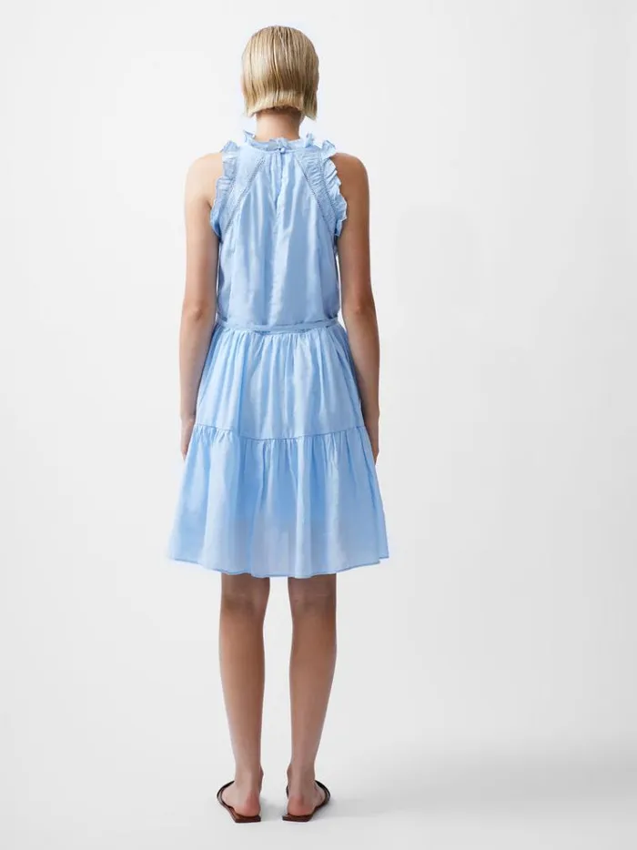 French Connection Dresses Emily Tiered Flared Mini Dress Cashmere Blue 8211 Woman