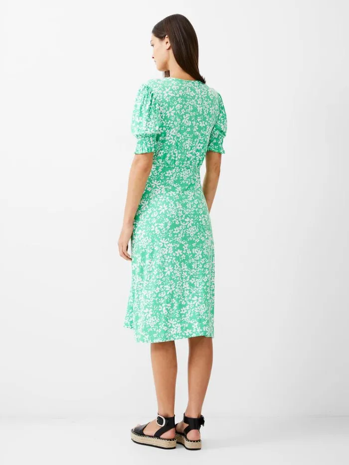 French Connection Dresses Florale ButtonThrough Midi Dress Poise Greenwhite 8211 Woman