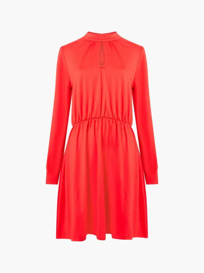 French Connection Dresses High Neck Keyhole Ponte Mini Dress Red 8211 Woman