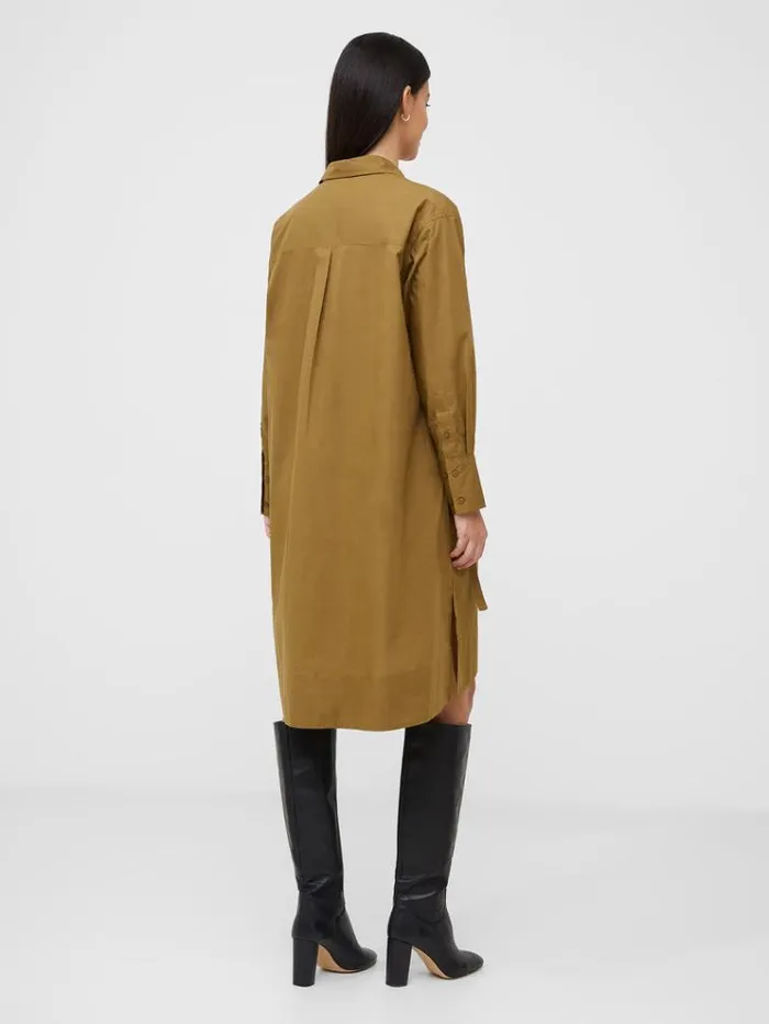French Connection Dresses Rhodes Poplin Shirt Dress Nutria 8211 Woman