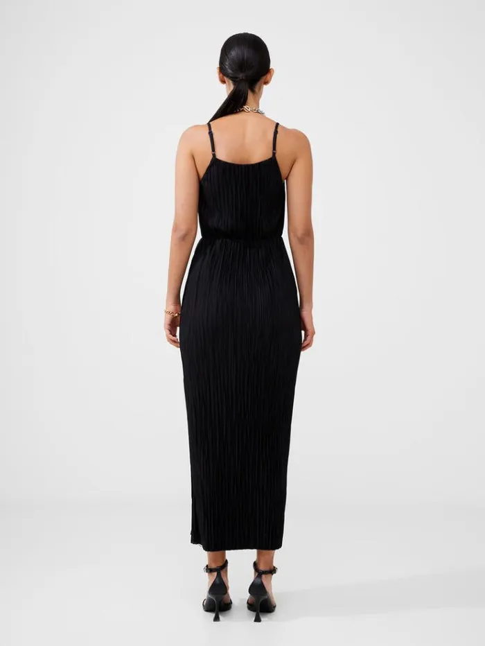 French Connection Dresses Strappy Plisse Jersey Maxi Dress Black 8211 Woman