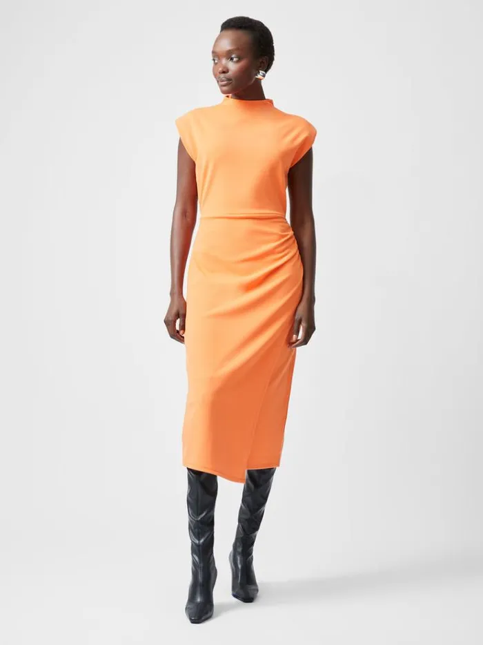 French Connection Dresses Textured Jersey Dress Coral Rose 8211 Woman
