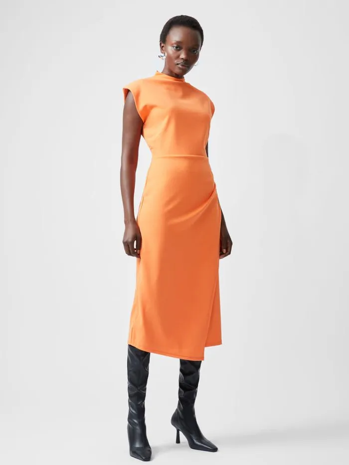 French Connection Dresses Textured Jersey Dress Coral Rose 8211 Woman