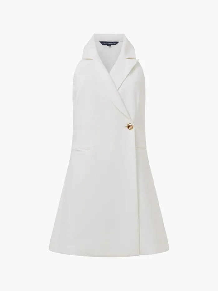 French Connection Dresses Whisper Halter Blazer Mini Dress Summer White 8211 Woman