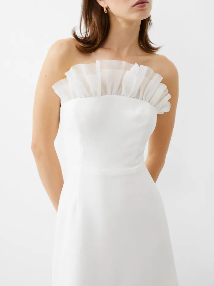 French Connection Dresses Whisper Organza Strapless Mini Dress Summer White 8211 Woman