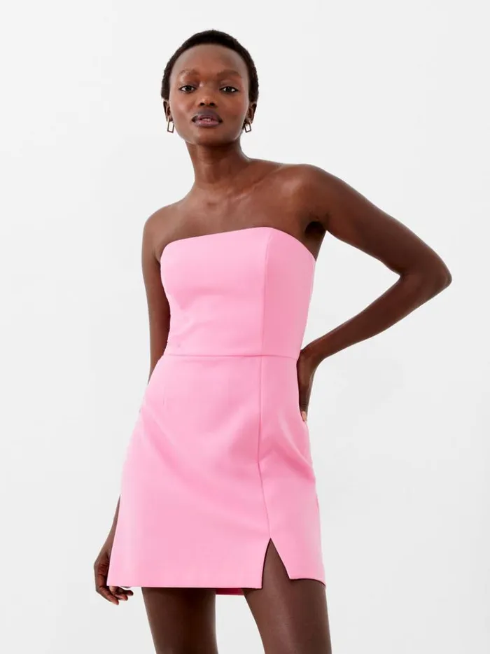 French Connection Dresses Whisper Strapless Mini Dress Aurora Pink 8211 Woman