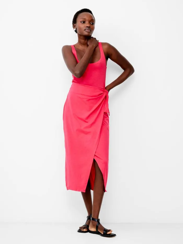 French Connection Dresses Zena Jersey Wrap Midi Dress Azalea 8211 Woman