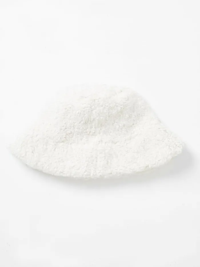 French Connection Hats Faux Shearling Bucket Hat Oatmeal 8211 Woman