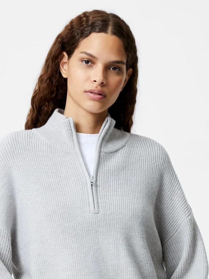 French Connection Jumpers and Cardigans Babysoft Half Zip Jumper Lgt Grey Mel 8211 Woman French Connection Jumpers and Cardigans Babysoft Half Zip Jumper Lgt Grey Mel 8211 Woman
