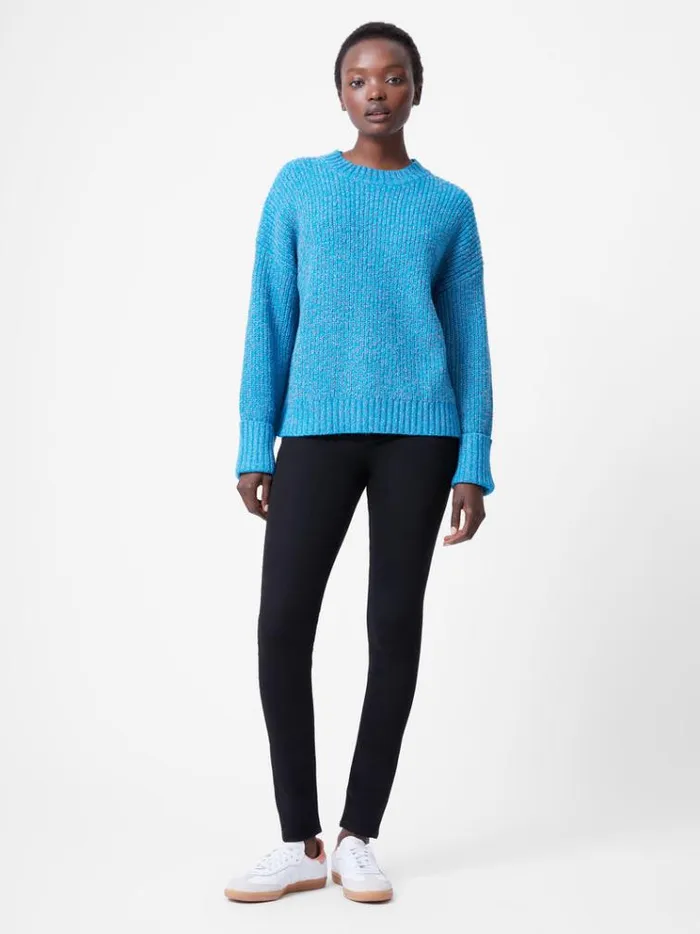 French Connection Jumpers and Cardigans Fisherman Crew Neck Jumper Blue Jewel 8211 Woman