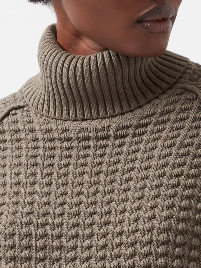 French Connection Jumpers and Cardigans Keya Popcorn Knit Mozart Jumper Tarmac Khaki 8211 Woman