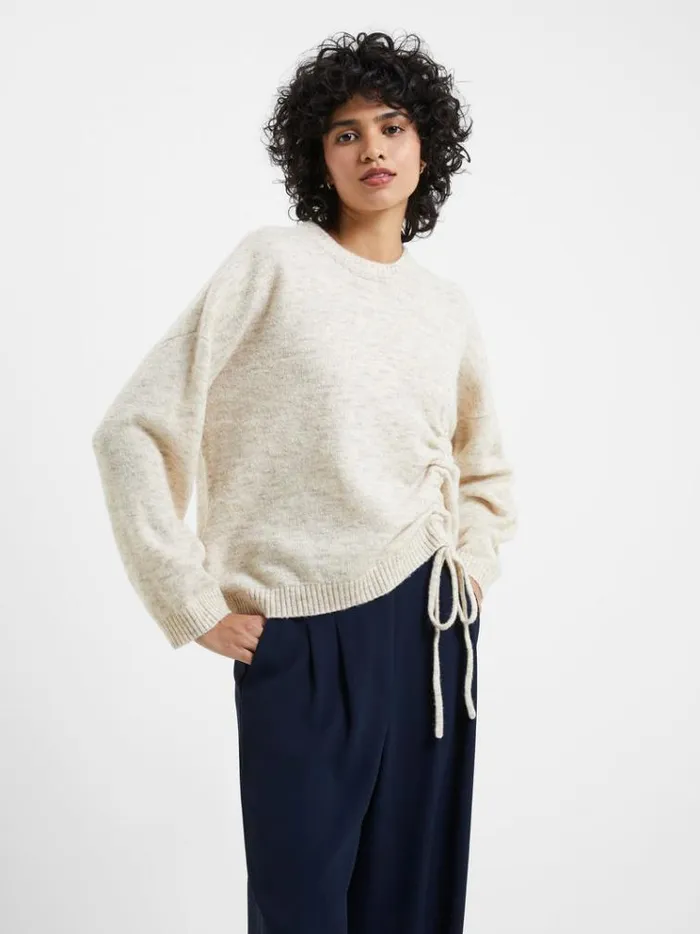 French Connection Jumpers and Cardigans Kezia Gathered Jumper Oatmeal Mel 8211 Woman French Connection Jumpers and Cardigans Kezia Gathered Jumper Oatmeal Mel 8211 Woman