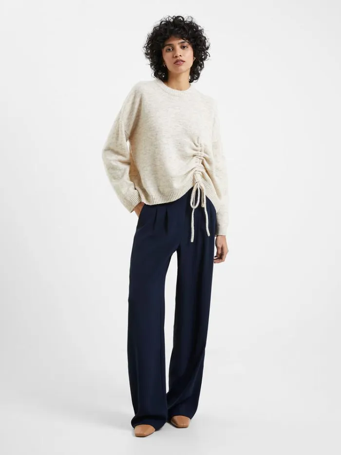 French Connection Jumpers and Cardigans Kezia Gathered Jumper Oatmeal Mel 8211 Woman