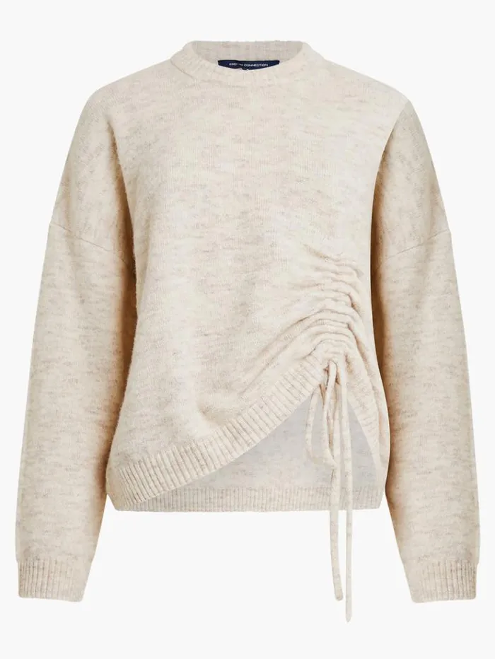 French Connection Jumpers and Cardigans Kezia Gathered Jumper Oatmeal Mel 8211 Woman