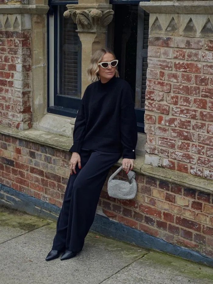 French Connection Jumpers and Cardigans Kezia Recycled Pearl Cuff Detail Jumper Blackout 8211 Woman