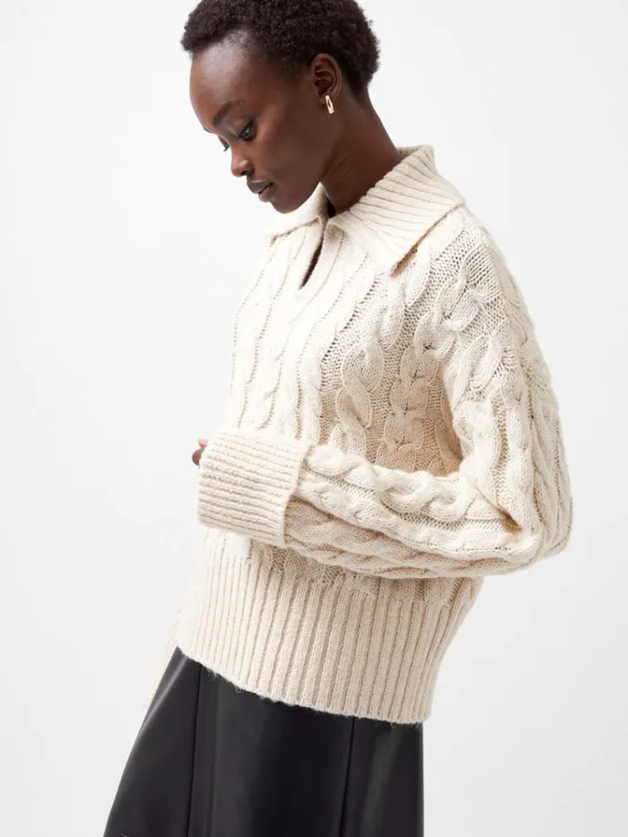 French Connection Jumpers and Cardigans Kyla Sparkle Long Sleeve Jumper Porcelain Cream 8211 Woman French Connection Jumpers and Cardigans Kyla Sparkle Long Sleeve Jumper Porcelain Cream 8211 Woman