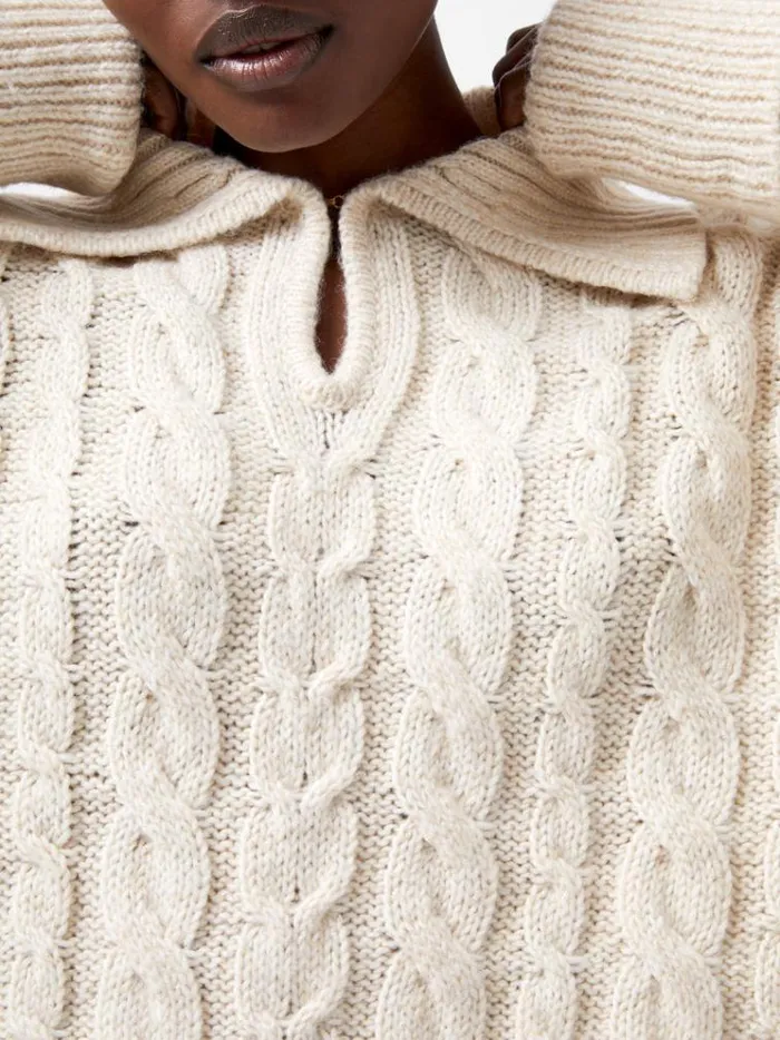 French Connection Jumpers and Cardigans Kyla Sparkle Long Sleeve Jumper Porcelain Cream 8211 Woman