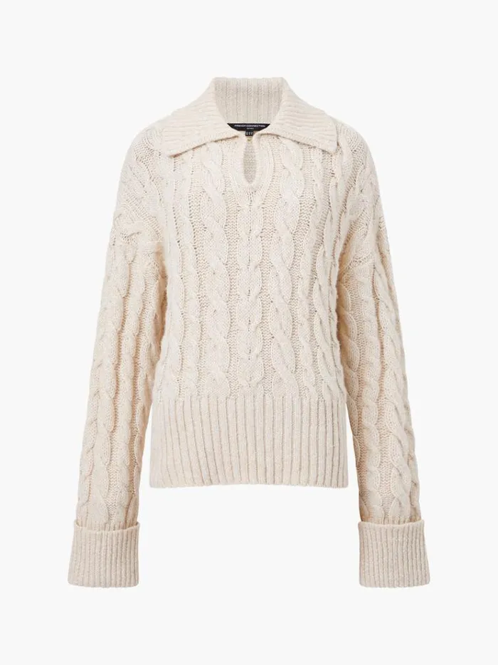 French Connection Jumpers and Cardigans Kyla Sparkle Long Sleeve Jumper Porcelain Cream 8211 Woman