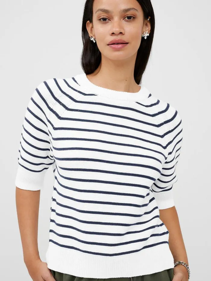 French Connection Jumpers and Cardigans Lily Mozart Stripe Short Sleeve Jumper Summer Whiteutility 8211 Woman French Connection Jumpers and Cardigans Lily Mozart Stripe Short Sleeve Jumper Summer Whiteutility 8211 Woman