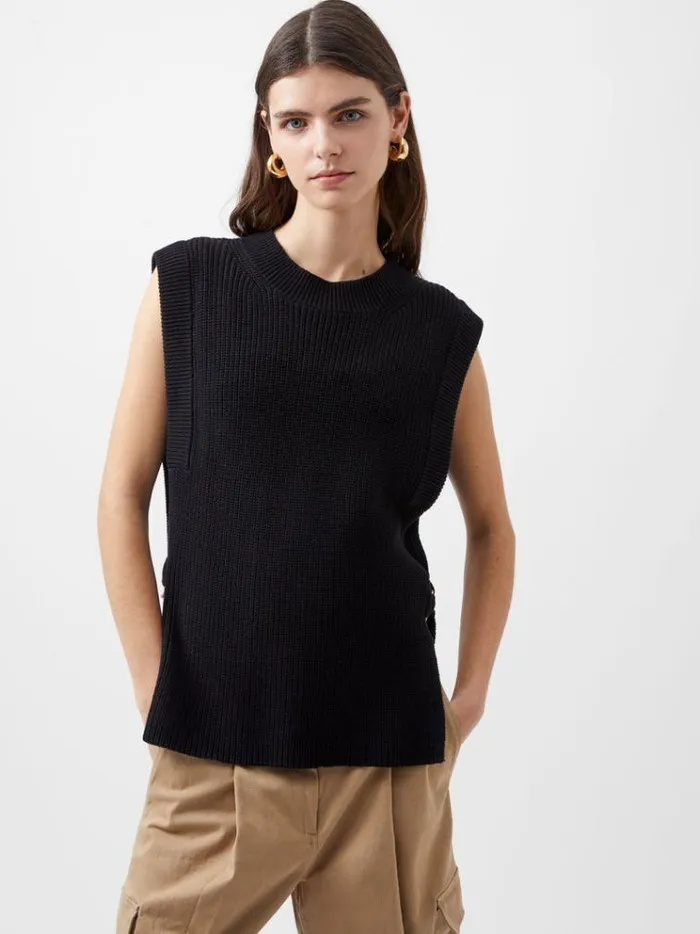 French Connection Jumpers and Cardigans Lottie Hardware Tabard Blackout 8211 Woman
