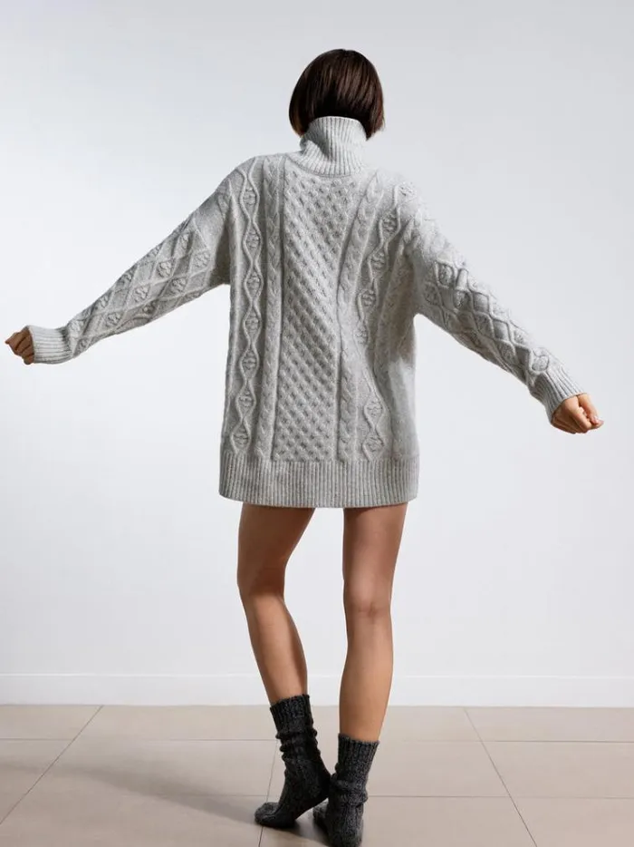 French Connection Jumpers and Cardigans Makira Long Sleeve Roll Neck Jumper Light Grey Mel 8211 Woman