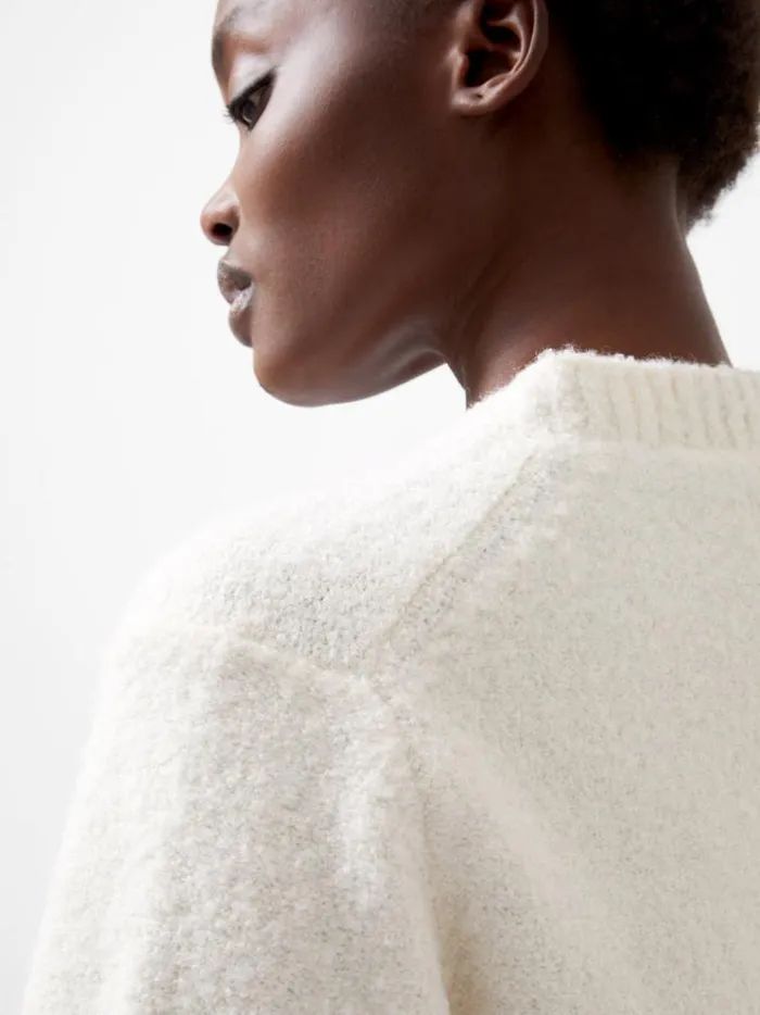 French Connection Jumpers and Cardigans Melissa Boucle VNeck Jumper Porcelain Cream 8211 Woman
