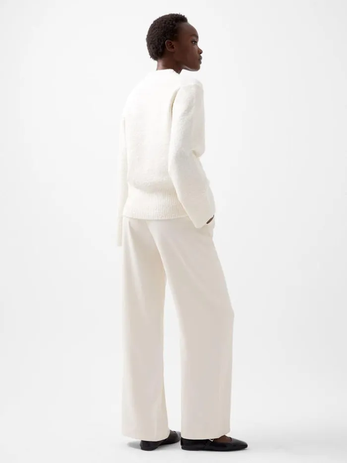 French Connection Jumpers and Cardigans Melissa Boucle VNeck Jumper Porcelain Cream 8211 Woman