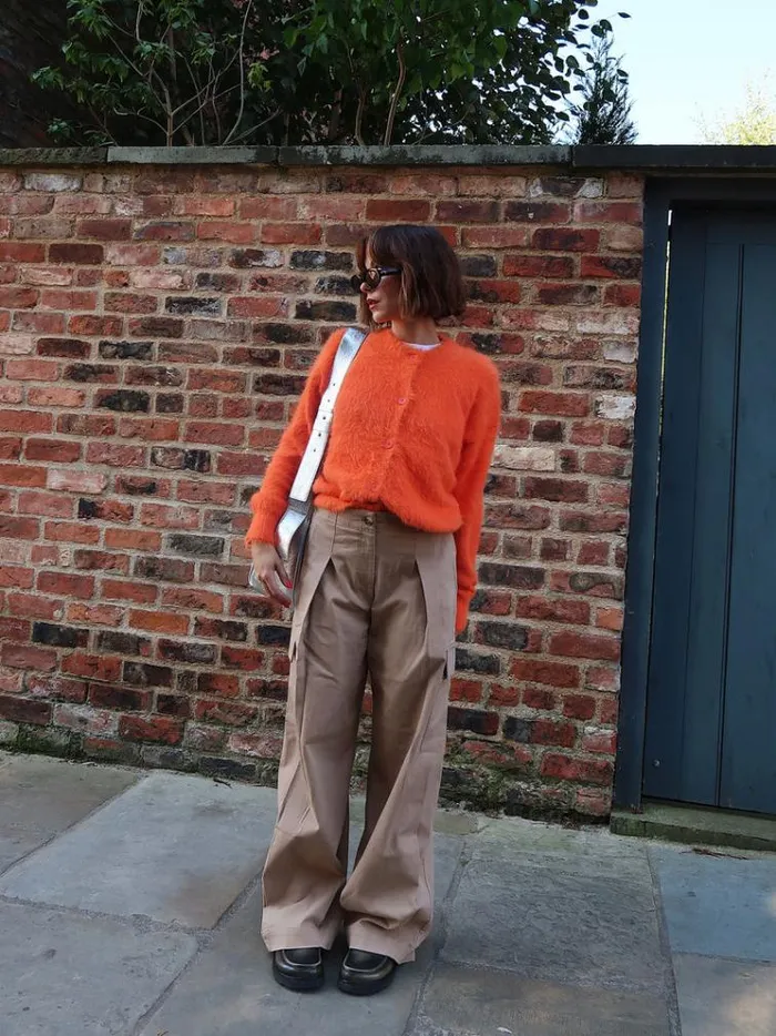 French Connection Jumpers and Cardigans Molly Feather Long Sleeve Cardigan Coral Rose 8211 Woman