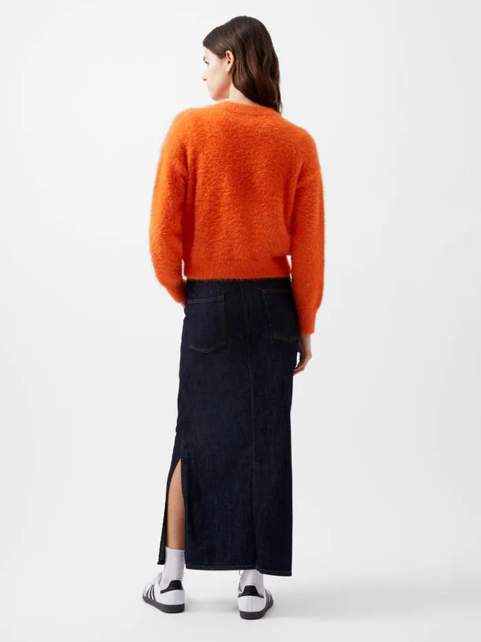 French Connection Jumpers and Cardigans Molly Feather Long Sleeve Cardigan Coral Rose 8211 Woman