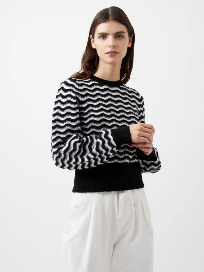 French Connection Jumpers and Cardigans Natasha Recycled Scallop Jumper Moonless Nightc Crm 8211 Woman French Connection Jumpers and Cardigans Natasha Recycled Scallop Jumper Moonless Nightc Crm 8211 Woman