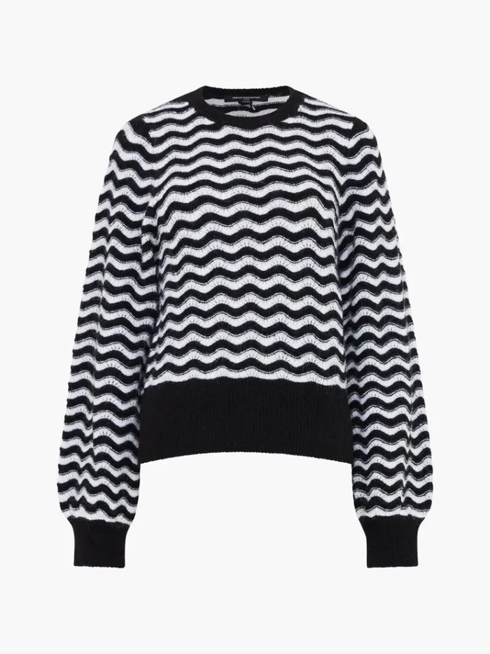 French Connection Jumpers and Cardigans Natasha Recycled Scallop Jumper Moonless Nightc Crm 8211 Woman