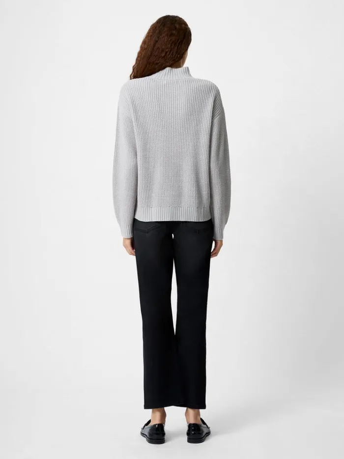French Connection Jumpers and Cardigans Premium Placement Cable Knit Jumper Lgt Grey 8211 Woman